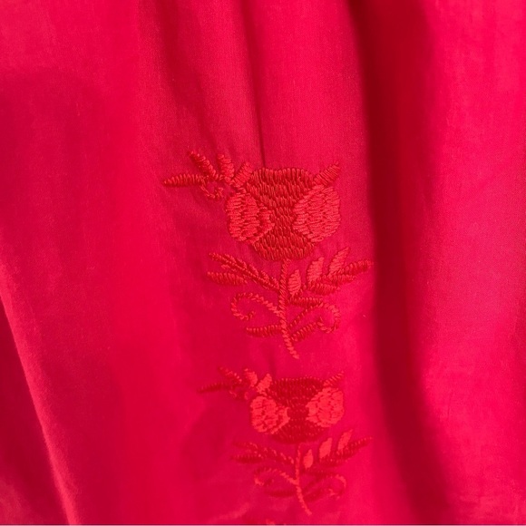 J. Marie Embroidered Peasant Blouse Size Small Relaxed Fit Ruffle Sleeve top 10 - Picture 5 of 9